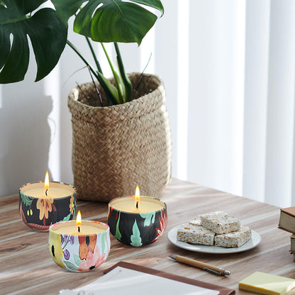 Scented Candles Gifts Set 36 Pack Soy Wax Travel Tin Jar Candles for Home 2.5 OZ for Mom for Christmas, Home Scented Decoration Birthday, Thanksgiving, Mother's Day, Floral Pattern