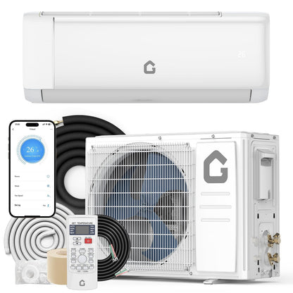 18,000 BTU Mini Split Air Conditioner & Heat Pump, 21 SEER2 Inverter, Ultra-Quiet Ductless AC with WiFi App Control, Cools/Heats Up to 1,250 Sq.ft, Complete Easy Install Kit, 208-230V