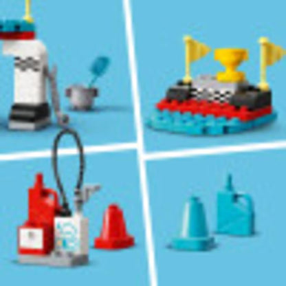 LEGO DUPLO Town Race Cars 10947 Cool Car-Race Building Toy Imaginative Developmental Playset for Toddlers and Kids New 2021 (44 Pieces)