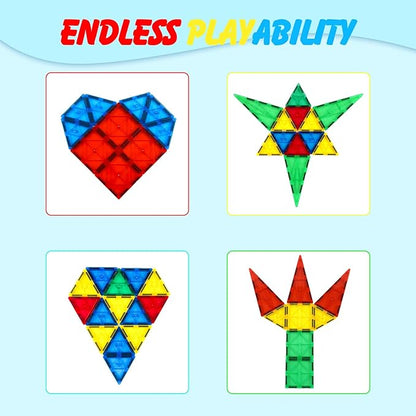 Gemmicc Magnetic Tiles Magnet Toys Building Blocks for Kids STEM Approved Educational ToysMagnet Puzzles Stacking Blocks for Boys Girls72 PCS Advanced Set