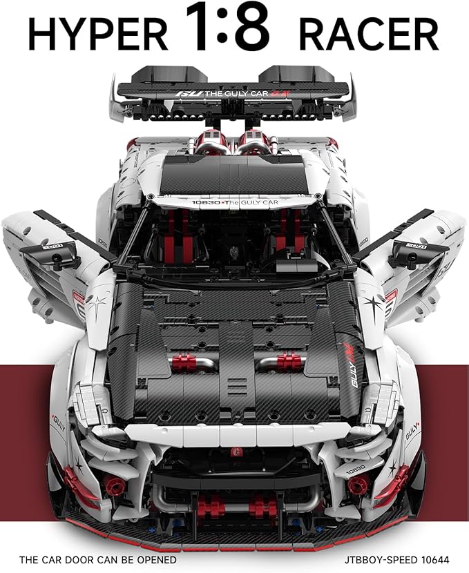 JTBBOY 1:8 Scale Race Car Building Set for Adults Model Kit for Adults to Build Collectible Car Building Kits Supercar with Authentic FeaturesDisplay Model for Home or Office(3939PCS)