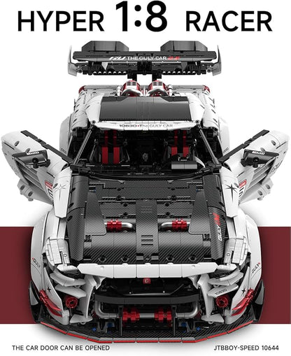 JTBBOY 1:8 Scale Race Car Building Set for Adults Model Kit for Adults to Build Collectible Car Building Kits Supercar with Authentic FeaturesDisplay Model for Home or Office(3939PCS)