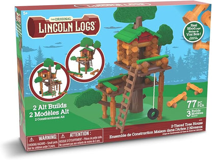 Lincoln Logs 2 Tiered Tree House Building Set Educational Toy Gift for Kids Girls and Boys STEM Retro Classic Toy