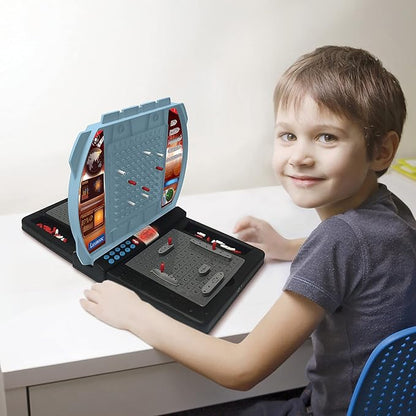 Lexibook Talking Sea Battle (French English Spanish Portuguese) Electronic Board Game 1 or 2 Players Interactive Light and Sound Effects Strategy Battery Operated Grey/Black GT2800US