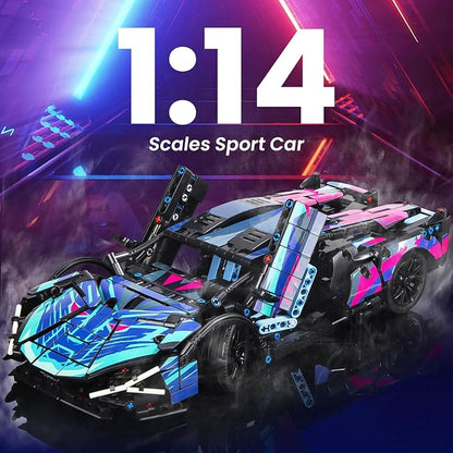 PIKARO Sports Race Car Building Blocks Set for Boys &amp Adults - 1:14 MOC Toys Car Building Kit Racing Car Model Kits as Birthday Gifts for Kids and Boys Age 8-12 8-14