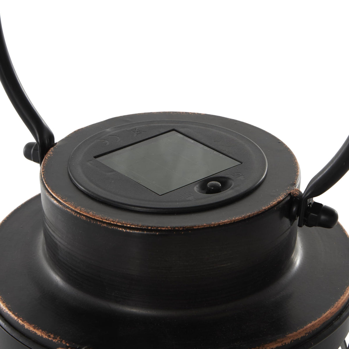 Deco 79 Metal Candle Lantern with Round Circle Lines, 7" x 7" x 12", Black