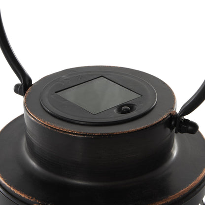 Deco 79 Metal Candle Lantern with Round Circle Lines, 7" x 7" x 12", Black