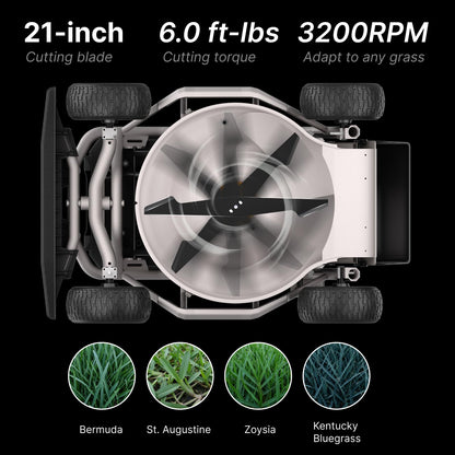 Mowrator S1 4WD 12Ah Remote Control Lawn Mower, All-Season Yard Care, 75% (37°) Slope Climbing, 21" Cutting Width, 1.5–4.3" Adjustable Cutting Height, Up to 0.75 Acres