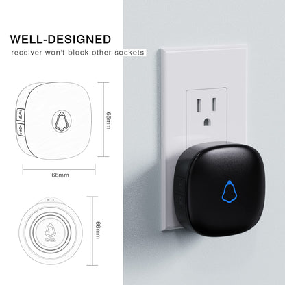 Caregiver Pager, Wireless Call Button for Seniors/Elderly at Home, 3 SOS Buttons + 2 Receivers Medical Life Alert System, Emergency Panic Call Bell, Nurse Calling & Patient Assistance Alarm