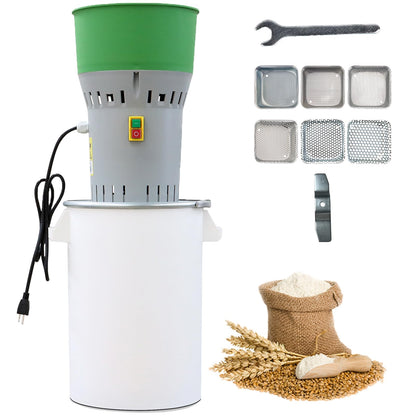 Grain Mill Grinder Agricultural Feed Grain Mill Grinder for Wheat Corn Soybean for Home Farm 6 Sizes Sieves (50L)