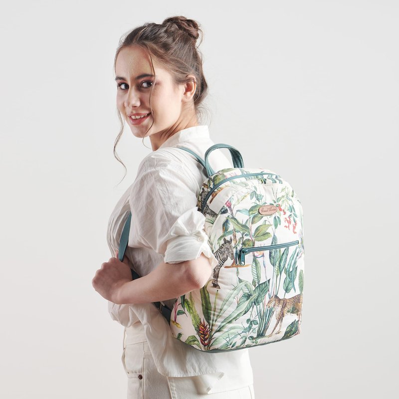 Maison d' Hermine Backpack for Women Men Cotton Shoulder Multipurpose Rucksack with Small Pouch Lightweight Multi Pocket Bag for Travel Work Beach Perfect for Mothers Day Gifts - Wild