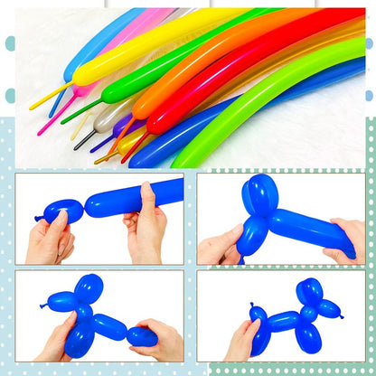 Shiny Thick Latex Blue Balloons - 260 Long for Balloon Animals