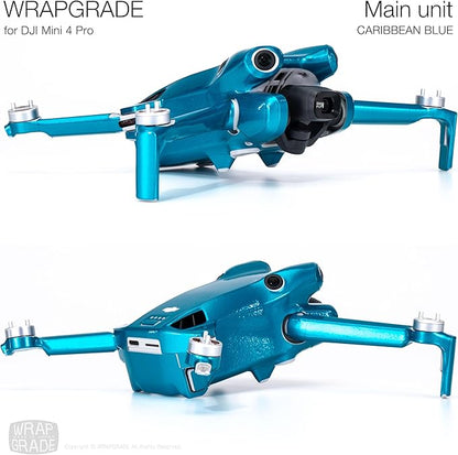 WRAPGRADE Skin Stickers Compatible with DJI Mini 4 Pro | Full Wrap (Caribbean Blue)