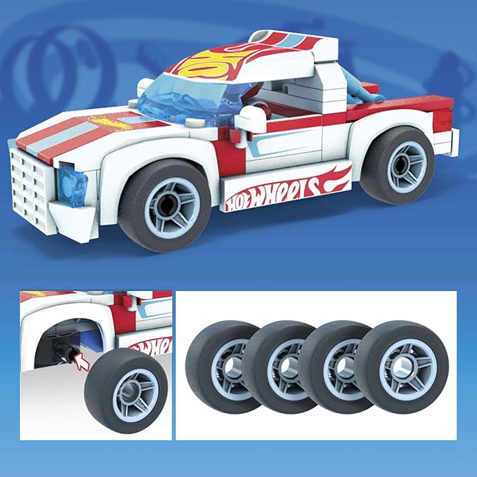 MEGA Hot Wheels Collectible Vehicle Building Toy Car Rodger Dodger 2 Micro Action Figure Drivers and Deluxe Features for Fans and Collectors