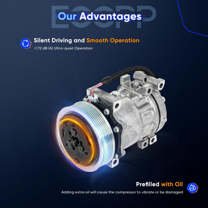 ECCPP AC Compressor 1999-2001 for Dodge Dakota for Dodge for Ram 1500 2500 3500 3.9L 5.2L 5.9L 8.0L A/C Compressor with Clutch SD7H15 Fast Cooling