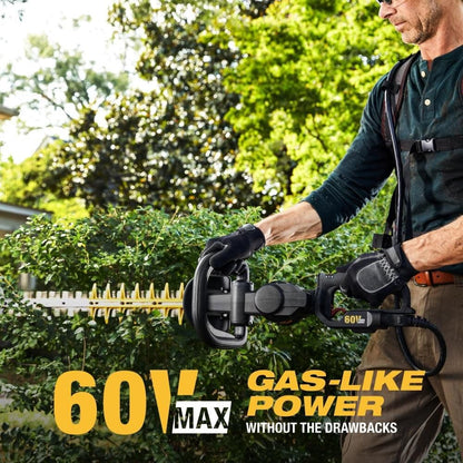 Cat DG620 60V 25” Brushless 2-Speed Backpack Hedge Trimmer Cordless, Shrub Trimmer with Rotating Rear Handle, Lightweight Bush Trimmer Cordless – Tool Only