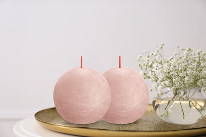 BOLSIUS 3 Pack White Rustic Ball Pillar Candles - 3 Inch - Premium European Quality - Includes Natural Plant-Based Wax - Unscented Dripless Smokeless 25 Hour Party Décor and Wedding Candles