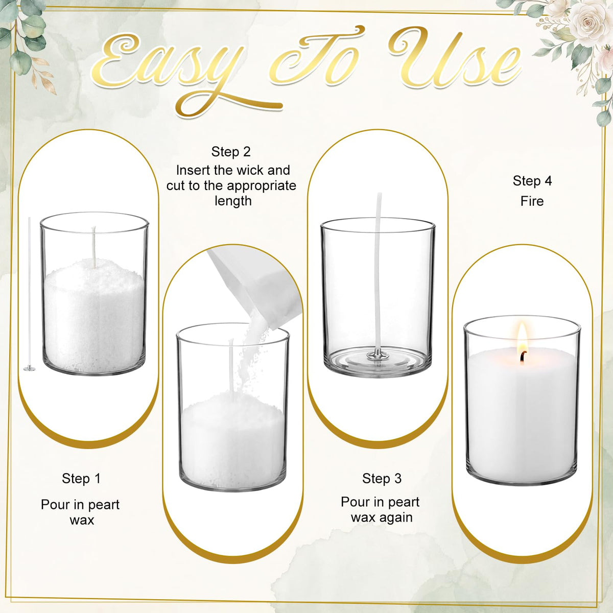 Gerrii 5lb Wedding Pearled Candles Sand and Wicks 6 Cylinder Glass Vase Weddings Centerpiece Refillable DIY Sands Candle Wedding Sand Ceremony Kit Gift for Bridal Shower Home Decor Holiday Party Gift