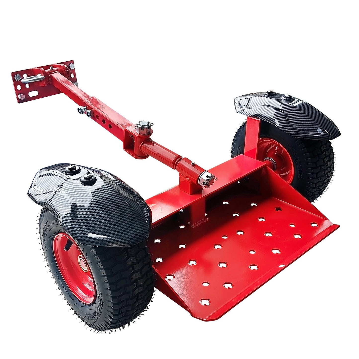 CCLINK Wheels Lawn Mower Sulky Thickened Vacuum Wheels Red Heavy Steel Anti Slip and Anti Rust Specially for Lawn Maintenance and Gardening Operations Quick Weed Removal