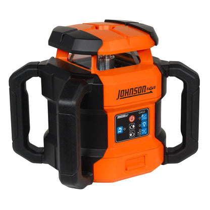 Johnson Level & Tool JRT300-RDHV-K Self-Leveling Red Dual Slope Rotary Laser Kit, 4,000FT Range, Hard-shell Carry Case, Lithium Ion Batteries, Magnetic Target, Laser Detector, Remote Control