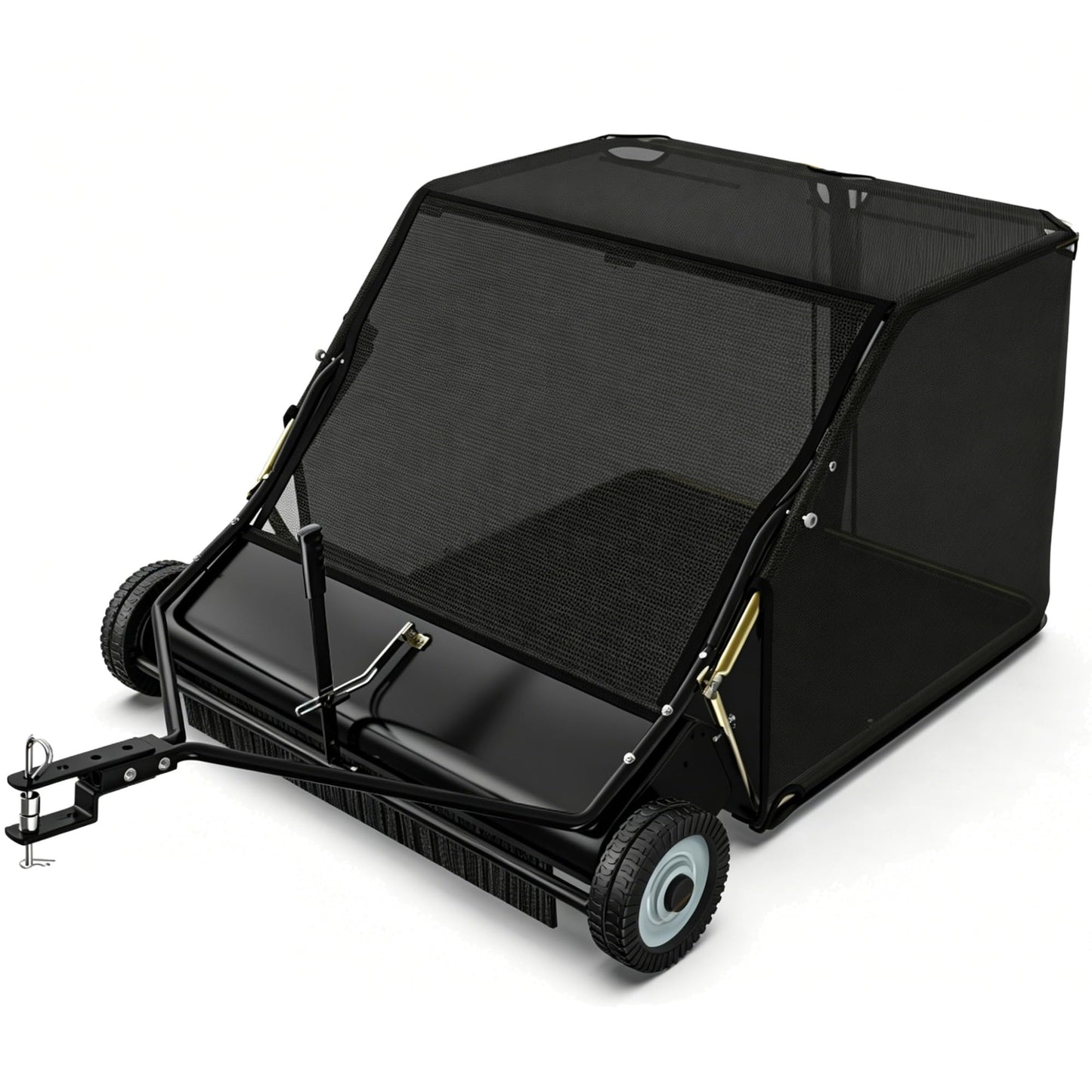 YITAMOTOR 50" Lawn Sweeper Tow Behind, Pull Behind Lawn Sweeper with Rotating Brush Drum and 25 cu. ft Large Capacity Collector for Leaves, Grass Clippings and Yard Debris
