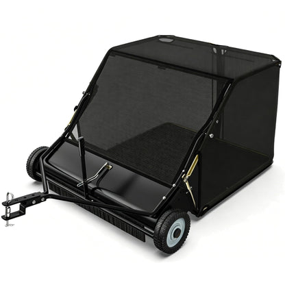YITAMOTOR 50" Lawn Sweeper Tow Behind, Pull Behind Lawn Sweeper with Rotating Brush Drum and 25 cu. ft Large Capacity Collector for Leaves, Grass Clippings and Yard Debris