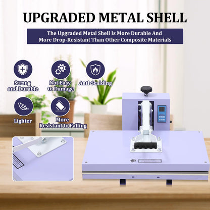 GarveeLife 16x24 in Heat Press Machine, Large Operating Panel T-Shirts Heat Press, Fast Heating, Digital Sublimation Printer High Pressure Heat Press Machine for Clothes Canvas Bags Pillows Placemats