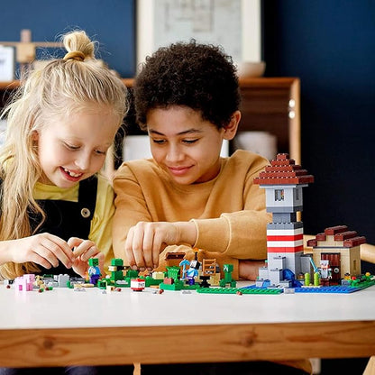 LEGO Minecraft The Crafting Box 3.0 21161 Minecraft Brick Construction Toy and Minifigures Castle and Farm Building Set Great Gift for Minecraft Players Aged 8 and up (564 Pieces)