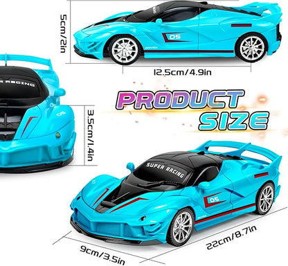 2 Pack Remote Control Car for Girls 3-5 1:18 Scale Hobby Rc Cars Toys for Kids Age 3 4 5 6 7 8-12 Year Old- Model Sports Racing Car with Headlights Birthday Easter Gifts for Kids Pink &amp Blue