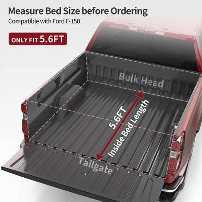 oEdRo Upgraded Tri-Fold Truck Bed Tonneau Cover Compatible with 2015-2026 Ford F-150 F150 5.5 Feet Bed