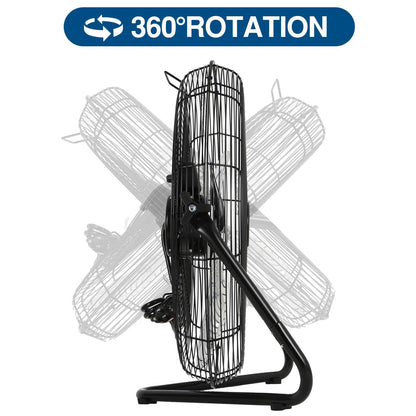 BILT HARD 20" High Velocity Floor Fan, 4600 CFM 3-Speed Industrial Shop Fan with Wall-Mounting System, Heavy Duty Metal Fan for Garage Workshop and Warehouse, 2 Pack