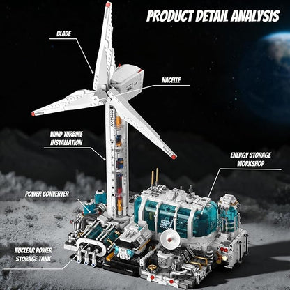 BNG Spcae Station Building Set for Adults Wind Power Station Space Block Set Home or Office Decor Creative Spaces Building Block Toy Sets for Teens Boys 8-14 (2288 PCS)