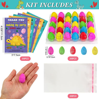 ANPHILE Dinosaur Party Favors, 30 Pack Hatching Dinosaur Eggs with Card Bulk - Dino Birthday Goodie Bag Stuffers , Novelty Birthday Party Favors for Kids