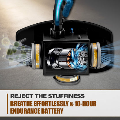 Auto Darkening Welding Helmet with PAPR Respirator System, Large Viewing Welding Hood Powered Air Purifying Respirators with Fan