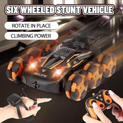 6WD Gesture Sensing RC Stunt Cars 2.4Ghz Remote Control CarsToys Gifts for Kids 8 9 10 11 12 Year Old Boys Girls360° Rotation Drift Car with Light &amp Music DMRC010-O