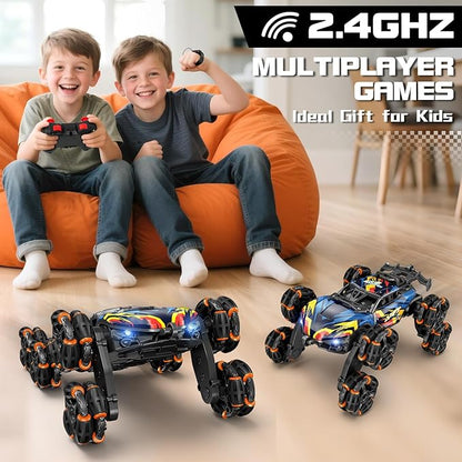8WD Gesture Sensing RC Stunt Car Toys for Boys Age 8-12 2.4GHz Hand Controlled Remote Control Car with Light &amp Music &amp Spray Cool Christmas Birthday Present Gifts for Kids 6 7 8 9 10 11 12 Y