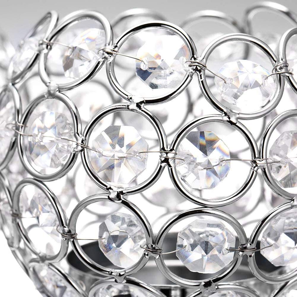 Candle Holder Candle Decoration Crystal Candle Holders 3 Arms European Classic Romantic Arch Iron Crystal Ball Candle Stand Centerpieces for Wedding Valentines Day, Dinning Room Table Decoration