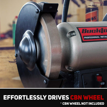 BUCKTOOL 8 Inch 3/4 HP Low-Speed Bench Grinder fit CBN Wheel Professional Wobble-free Wheel Grinder TDS-200C4HL