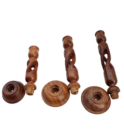 Serenz Handmade Wooden Candle Holder Stand for Home Décor Decorative Tealight Gifts Item, Set of 3