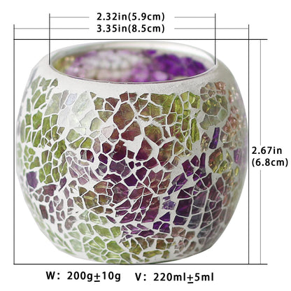 Votive Candle Holders for Table Centerpiece (NO Candles) Wedding Dinner by Candlelight,Tea Light Holders Mosaic Candle Holdes Candlescape Bowl for Valentine's,Christmas Party Decor 1 PC(Pink Green)