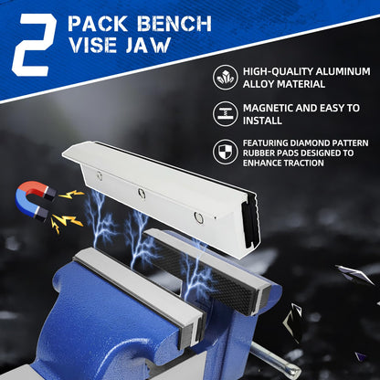 COGNATIVE 6.5" Heavy-Duty Ductile Iron Bench Vise 360° Swivel Bench Vise with Anvil, Red and 6" Vise Jaws