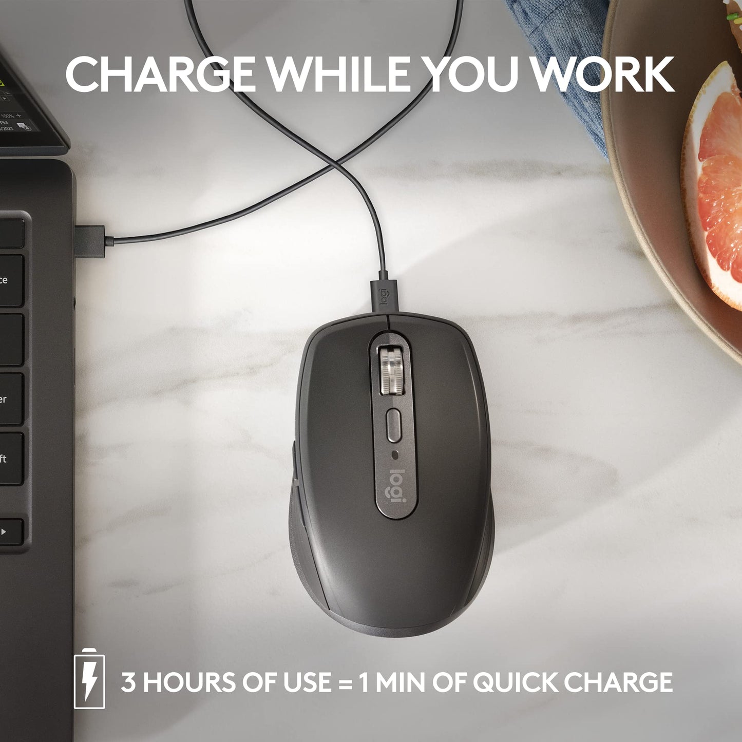 Logitech MX Anywhere 3S Compact Wireless Mouse, Fast Scrolling, 8K DPI Any-Surface Tracking, Quiet Clicks, Programmable Buttons, USB C, Bluetooth, Windows PC, Linux, Chrome, Mac - Rose