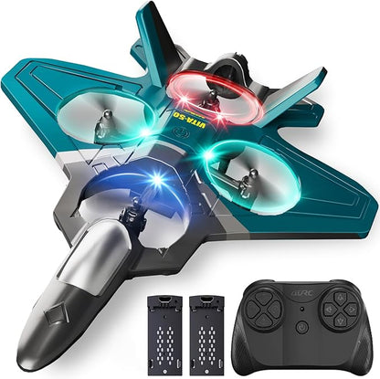 RC Planes for Kids Adults Foam Remote Control Airplane Jet Helicopter Drone Toys for Kids Adults 8-12 12-16 Remote Control Plane Airplane Toys with LED Lights 360° Flip Stunt Rotation