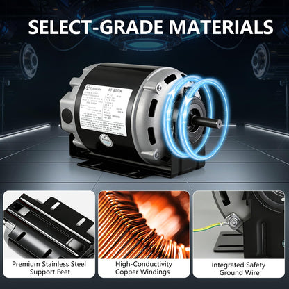 GF2034 Blower Motor, 1/3 HP 115V 60Hz 1725RPM 48 Frame, Belt Drive Compatible with Packard 45013, AO Smith/Century 316P169, Emerson 8100, GE BF-4706, Universal 805, Baldor RSP2442, Carrier HC41DE114