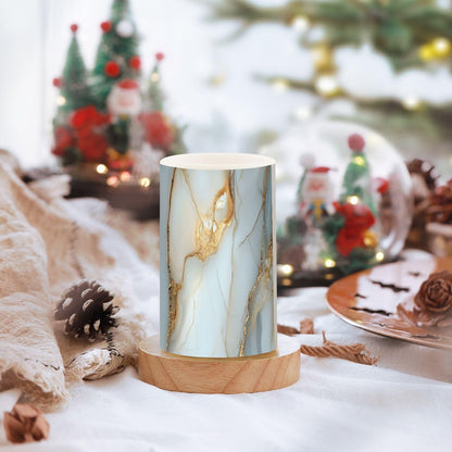 Flameless Pillar Candle Battery Powered Flameless Candles Set for Outdoor Marble White White