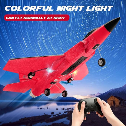 F35 RC Airplane Easy to Fly Foam RC Plane Remote Control Plane 2 Channel with Smart Gyro/Lights/Battery Rc Glider Jet Toy Gift for Kids Boys Adults 8-16 Year Old (Red)