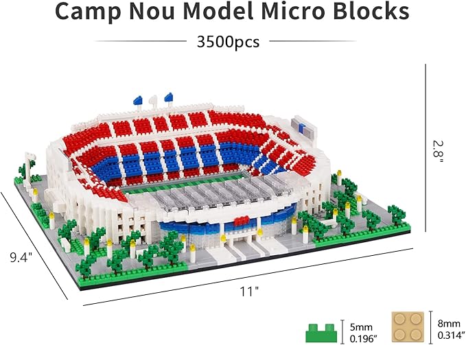Micro Mini Blocks Football Stadium Series Model Mini Building Blocks Architecture Model Building kit (Camp NOU)