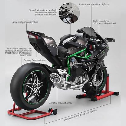 RC Motorcycle Model for Adult 1/7 Scale Remote Control Motorcycle V4 Top Edition with Ignition System &amp Smoke Spray for Biker