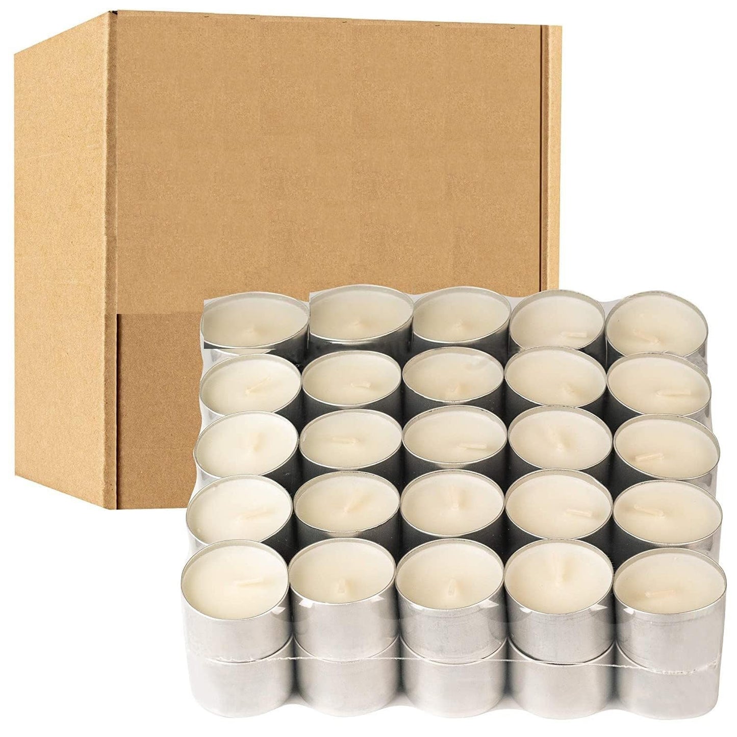 Tealight Candles 100% Pure Wax, Unscented, Long Burning Tealight, 9 Hours Burn time, White Unscented Tea Light Candles (Pack of 50)