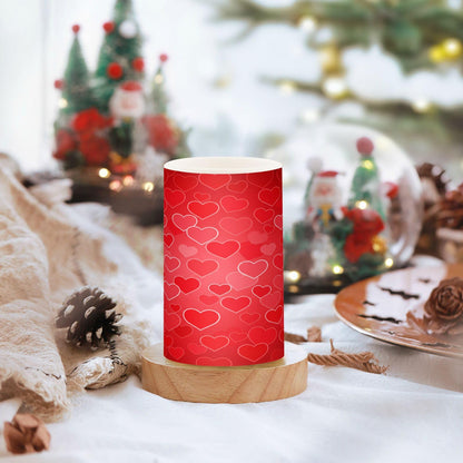 ALAZA Hearts Red Flickering Flameless Candles Battery Operated with Remote Timer,Tea Light Candles LED Pillar Votive Candles Set of 2 for Outdoor Indoor Decorations